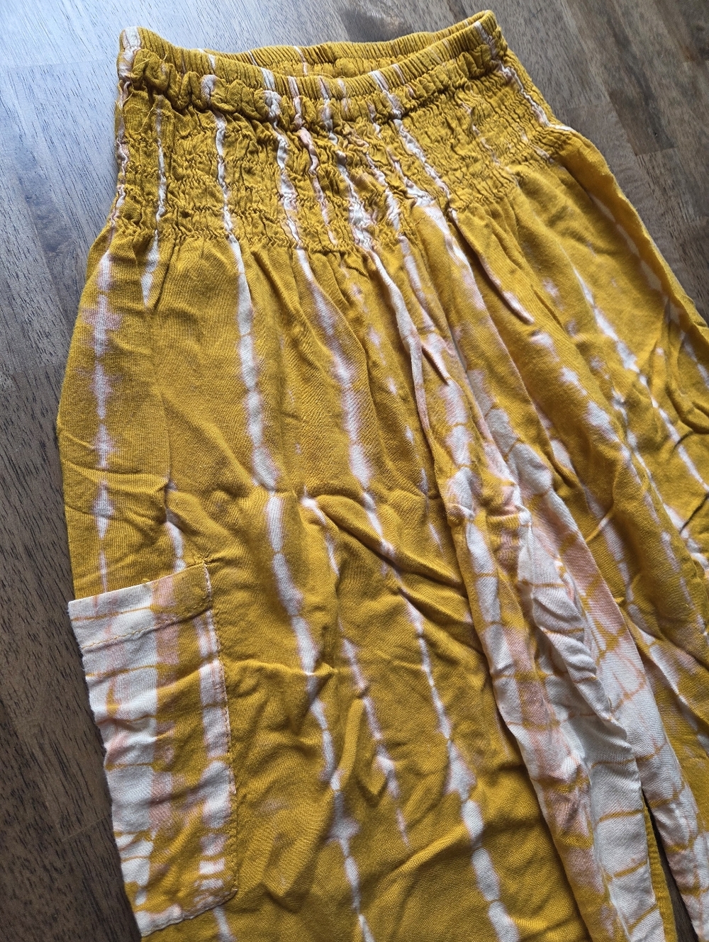 Mustard Yellow Tie-Dye Harem Pants - Picture 2 of 10